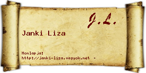 Janki Liza névjegykártya